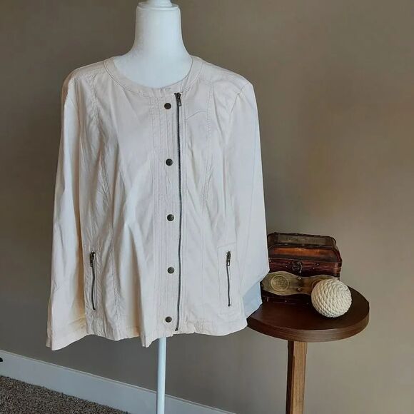 Chico's Jacket Sz 3 Cream - Picture 1 of 10